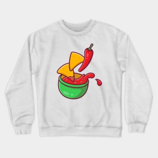 Nachos With Chilli Sauce Crewneck Sweatshirt